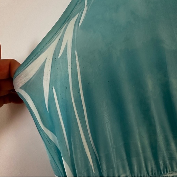 Live and Let Live Butterfly Print Sleeveless Dress Turquoise Blue Y2K Style Sz M - Picture 8 of 12